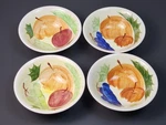 Vintage & Sales Hand-painted Set Of (4) 6-3/4" Cereal/soup Bowls (korea). Fixed Price $24.95.