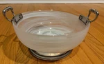 Arte Italica Volterra Glass & Pewter Medium Bowl Handles Made In Italy Nib Fs!. Fixed Price $299.99.