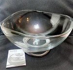 Nambe Stainless Steel Braid Glass 12" X 6" Large Salad Serving Bowl New. Fixed Price $112.41.