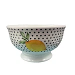 Adorable Ceramic Cypress Bowl Lemon And Black Polkadots. Fixed Price $7.00.