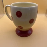 Gail Pittman Southern Living Siena Polka Dots Red & Yellow Pedestal Coffee Mug. Fixed Price $14.24.