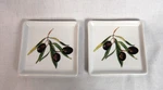 Crate & Barrel Porcelain Olive Oil Square Dipping Dish Appetizer Plates Set Of 2. Fixed Price $7.00.