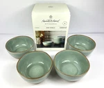Set Of 4 Hearth W/magnolia Stoneware Mini Bowls Green. Fixed Price $28.00.