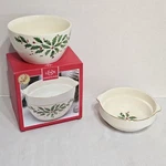 Nib Lenox Holiday Dimension Cold Dip Bowl 16OZ Christmas Gift Holly Leaf Ivory. Fixed Price $34.99.