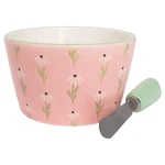Boston International Ceramic Dip Bowl & Spreader Set 14OZ Pink Daisy. Fixed Price $37.05.