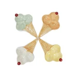 Williams-sonoma Ice Cream Cone Bowls Set Of 4 Ceramic Dessert Dishes. Fixed Price $25.00.