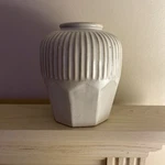 Hearth & Hand W/magnolia 6" Octagonal Stoneware Decorative Ceramic Beige Vase. Fixed Price $14.00.