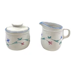 Savoir Vivre Portofino Blue Sugar Bowl Dish W/lid And Creamer Set JF036. Fixed Price $19.99.