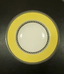 Villeroy & Boch Yellow Black Audun Fleur Rim Soup Bowl 9.6'', Premium Porcelain. Fixed Price $34.99.