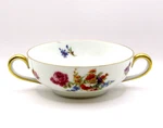 Epiag Pirkenhammer Dresden Czechoslovakia Hand Painted Soup Bowl With Flowers 6". Fixed Price $9.99.