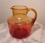 Victorian Art Glass Coindot Reverse Amberina Creamer. Fixed Price $87.50.