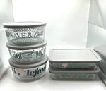 Pyrex 10 Piece Set "i Love Leftovers" Glass Storage Bowl Dish Grey Lids New Vtg. Fixed Price $59.99.