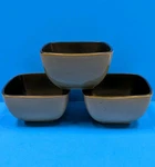 Home Trends Rave Taupe Brown Square Cereal Bowls Set Of Euc 5 3/4". Fixed Price $16.95.