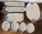 Temp-tations Woodland 8 Piece & Serve Set Ivory Trays Bakers New. Fixed Price $48.00.