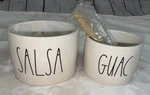 Rae Dunn Guac And Salsa Bowl Set 2 Bamboo Spoons New W/o Box. Fixed Price $12.74.
