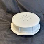Crate & Barrel Brie Cheese Baker Baking Dish Server Keeper 2 Pc. Vent Holes Exc. Fixed Price $22.99.