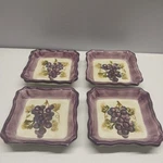 Set Of 4 Grape Dip Dishes Tabletops Unlimited Merlot Hand Painted Purple. Fixed Price $19.99.