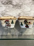 St. Nicholas Square Heartland 4X4 Nesting Bowls 2PC Raccoon Duck Handpainted. Fixed Price $20.25.