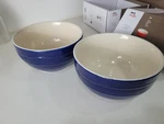 Pair Staub Ceramic 6.5" Large Universal Bowl Dark Blue New In Box 40510-792. Fixed Price $33.00.
