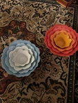 Martha Stewart Camellia Melamine Nesting Flower Bowls Set Of 2. Fixed Price $53.00.