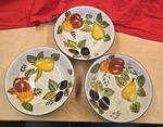 Set Of 3 Oneida Vintage Fruit Pattern Hand Painted Coupe Soup Bowl (s) 7/8". Fixed Price $24.00.