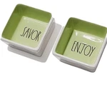 Rae Dunn Savor And Enjoy Small Dip Bowls Msrp $40 New In Box. Fixed Price $17.95.
