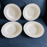 Set Of 4 Wedgwood Queensware Cream Color On Shell Edge Rim Soup Bowls. Fixed Price $110.00.
