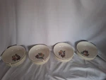 Set Of 4 Mikasa 6.25" Soup/cereal Bowls Stoneware "garden Blossom" Discontinued. Fixed Price $40.00.