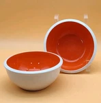 2 Rachael Ray 6 Soup/ice Cream Bowls Discontinued Rise Orange White Stoneware. Fixed Price $14.00.