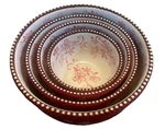 Temp-tations Floral Lace Red Ceramic Set Of 4 Stoneware Mixing Bowls W/ 3 Lids. Fixed Price $34.97.
