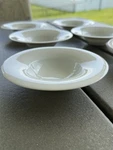 Crate And Barrel White Aspen Dessert Berry Dipping Bowls 5.75 Diameter Set Of 6. Fixed Price $39.00.