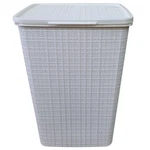 Ybm Home Plastic Rattan Laundry Hamper Basket With Hinged Lid. Fixed Price $58.75.