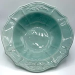Charter Club Home Tabla Celadon Pedestal Serving Bowl Leaf Scalloped Rim. Fixed Price $110.99.