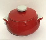 Vintage Hall's Superior Handled & White Mini Covered Casserole Usa Bean Pot. Fixed Price $15.99.