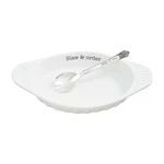 Mud Pie Cole Slaw Bowl Set, Dish X 10" Spork 8 1/2", White. Fixed Price $48.29.