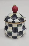Mackenzie Childs Courtly Check Lidded Sugar Bowl. Fixed Price $99.00.
