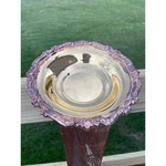 Vintage Gold Tone Scalloped Metal Bowl Ornate Floral Rim Decorative Dish 7.5IN. Fixed Price $12.00.