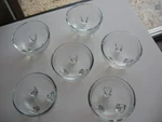 Set Of 6 Crisa/libbey 3 Footed Glass Bowls. Fixed Price $20.00.