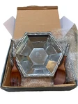 Reed & Barton Bannister Large Aluminum Hexagonal Serving Bowl Servers Nib. Fixed Price $79.00.