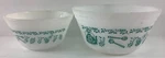 Vintage Federal American Homestead Turquoise Nesting Batter Mixing Bowls Set. Fixed Price $39.95.