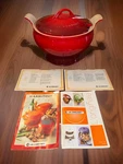 Le Creuset Cerise Red Stoneware Soup Tureen With Lid 3 Qt Never Used No Box. Fixed Price $119.99.
