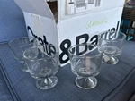 Crate & Barrel Trifle Small Ice Cream Style Pedestal Bowls Set Of 4 Clear Glass. Fixed Price $24.00.