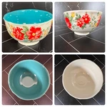 Lot Of 2 The Pioneer Woman Vintage Floral Footed Stoneware Bowls Nwt. Fixed Price $24.95.
