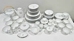 Vintage Noritake 5788 Bessie Platinum Band Blue Flower Porcelain China Set 77PC. Fixed Price $165.50.