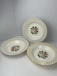 Vtg Lifetime Imperial Rimmed Soup Bowls Gold Trim Set Of 3. Fixed Price $24.99.