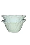 Indiana Glass Wild Rose White Milk Berry Bowls -set Of Two, Retro Kitchen. Fixed Price $17.50.