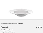 Alessi Dressed White Porcelain Soup Bowls Marcel Wanders Germany Early New SET/2. Fixed Price $145.00.