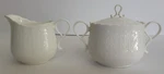 Mikasa White Silk Creamer And Sugar Bowl With Lid Set A7050. Fixed Price $49.95.