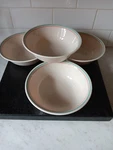Corelle Forever Yours Set Of Soup/cereal Bowls Beige Pink/turquoise 6-1/4". Fixed Price $13.95.