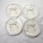 Julia Junkin Studio Baby Martini Glass Cocktail Dessert Ceramic Plates Set Of 4. Fixed Price $35.00.